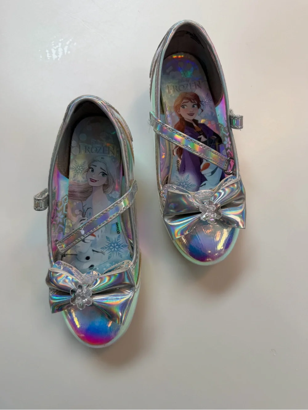 Disney Iridescent Rainbow Mary Jane Dress Shoes with Bow